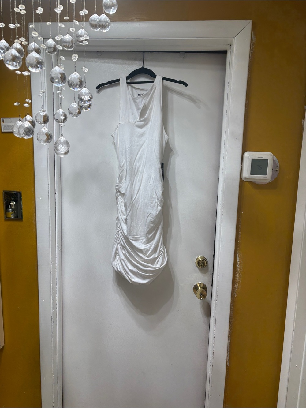Express White One-Shoulder Ruched Dress